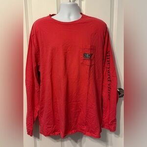 Vineyard Vines Coral Long Sleeve Fall Shirt